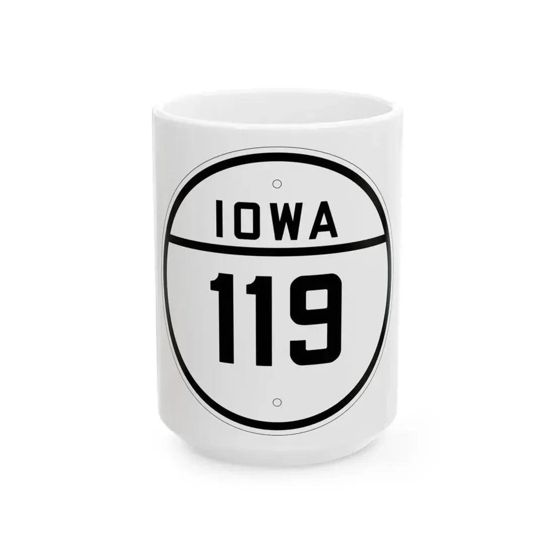 Iowa 119 1926 (Iowa) (Road Sign) White Coffee Mug 15oz - Go Mug Yourself