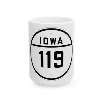 Iowa 119 1926 (Iowa) (Road Sign) White Coffee Mug 15oz - Go Mug Yourself