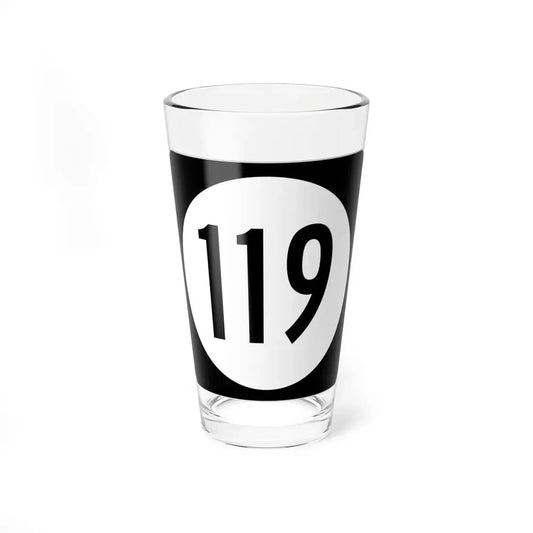 Iowa 119 (Iowa) (Road Sign) Pint Glss 16oz 16oz - Go Mug Yourself