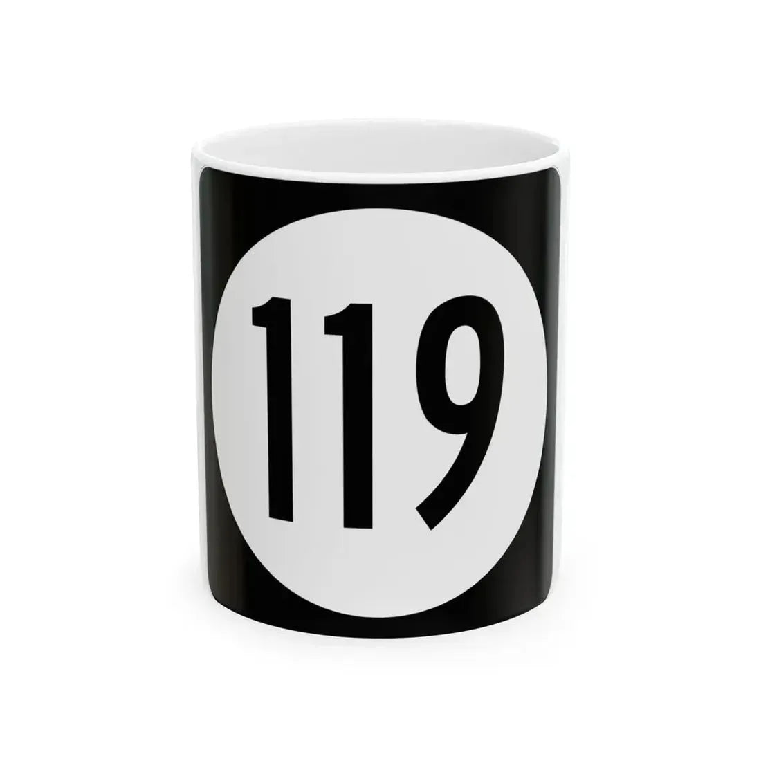 Iowa 119 (Iowa) (Road Sign) White Coffee Mug 11oz - Go Mug Yourself