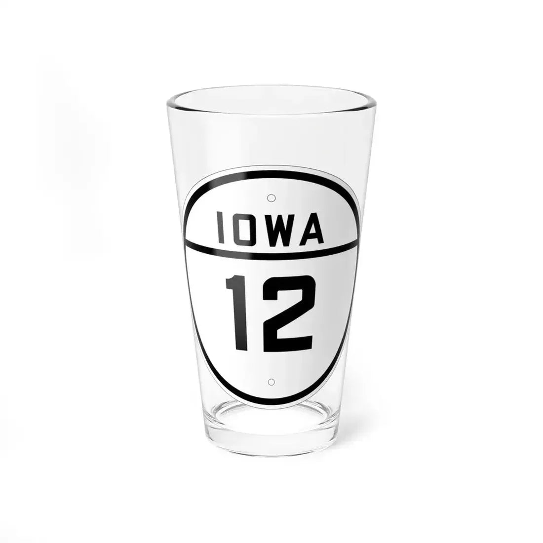 Iowa 12 1926 (Iowa) (Road Sign) Pint Glass 16oz 16oz - Go Mug Yourself