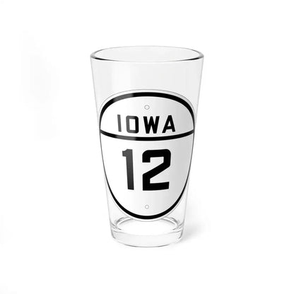 Iowa 12 1926 (Iowa) (Road Sign) Pint Glss 16oz 16oz - Go Mug Yourself
