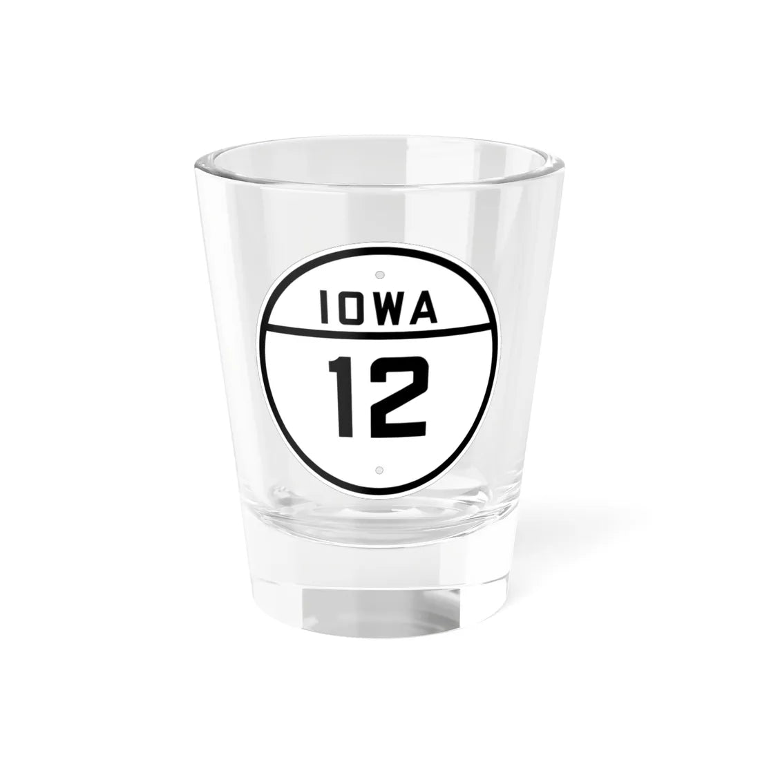 Iowa 12 1926 (Iowa) (Road Sign) Shot Glass 1.5oz 1.5oz - Go Mug Yourself