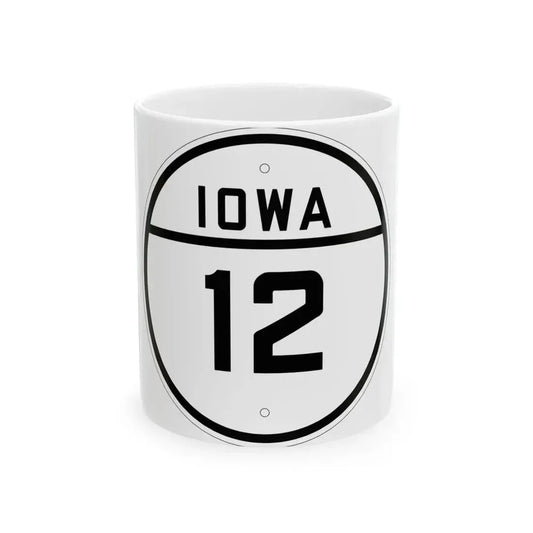 Iowa 12 1926 (Iowa) (Road Sign) White Coffee Mug 11oz - Go Mug Yourself