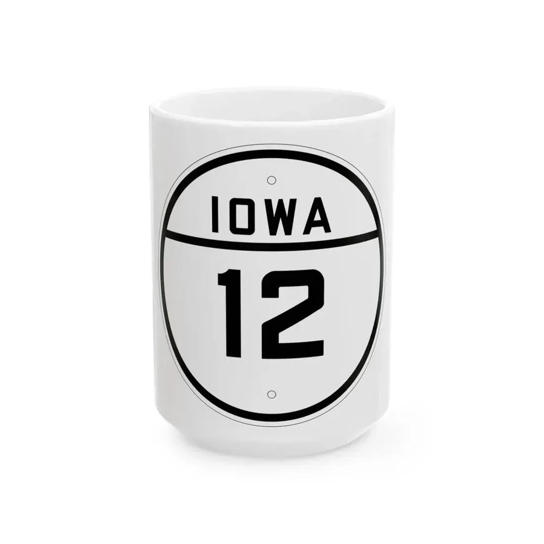 Iowa 12 1926 (Iowa) (Road Sign) White Coffee Mug 15oz - Go Mug Yourself