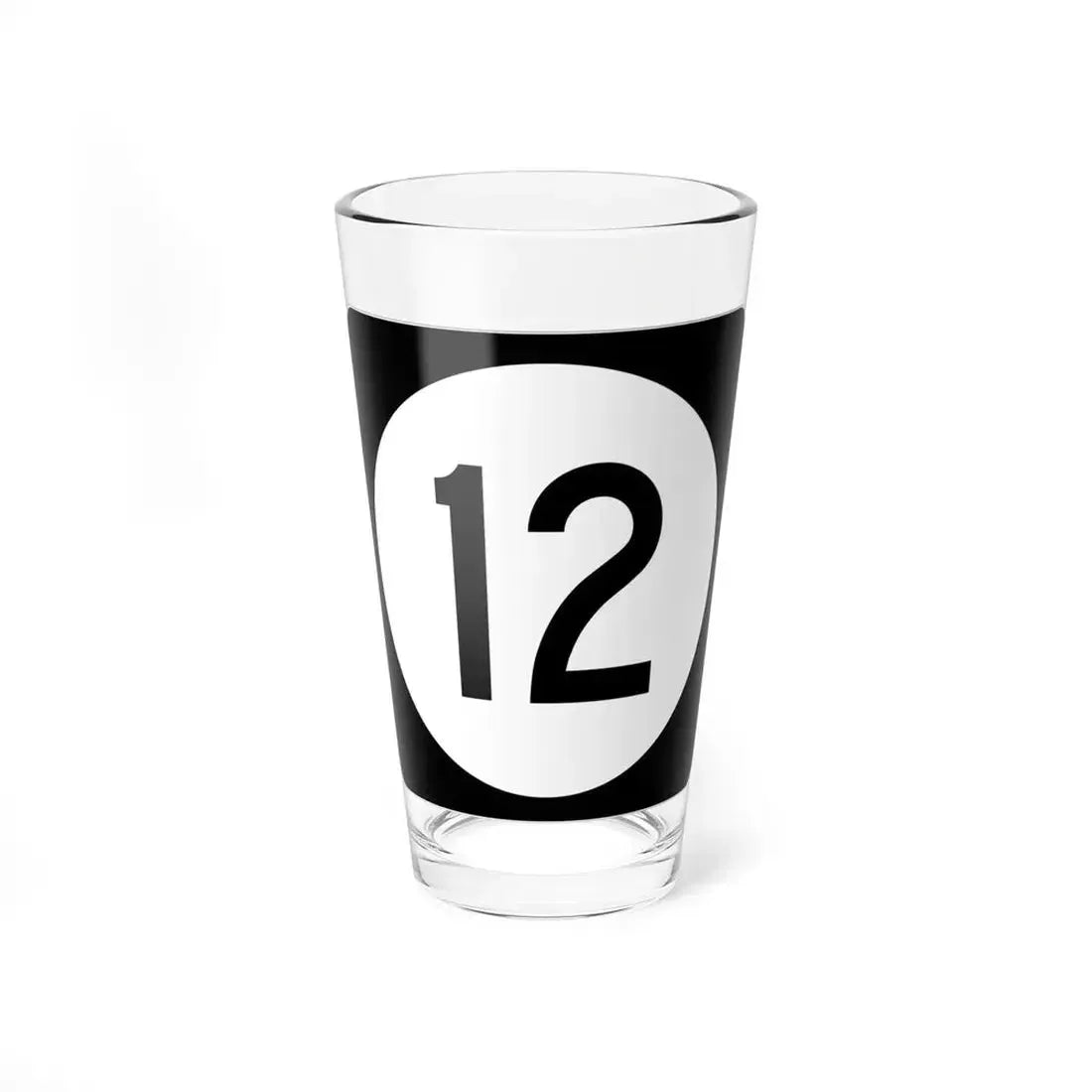 Iowa 12 (Iowa) (Road Sign) Pint Glass 16oz 16oz - Go Mug Yourself