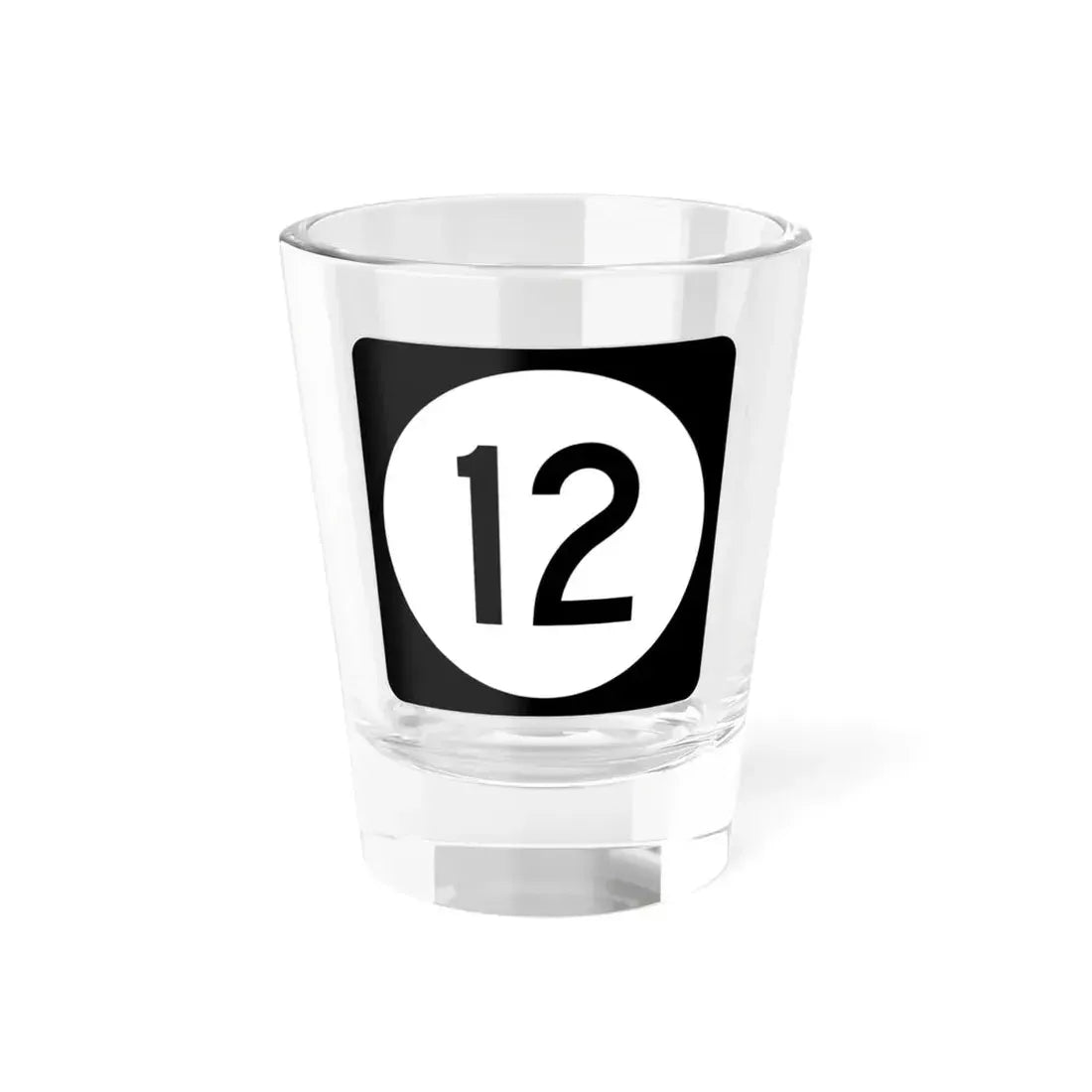 Iowa 12 (Iowa) (Road Sign) Shot Glass 1.5oz 1.5oz - Go Mug Yourself
