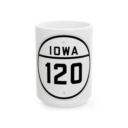 Iowa 120 1926 (Iowa) (Road Sign) White Coffee Mug 15oz - Go Mug Yourself