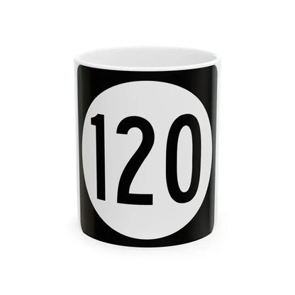 Iowa 120 (Iowa) (Road Sign) White Coffee Mug 11oz - Go Mug Yourself
