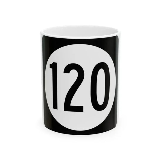 Iowa 120 (Iowa) (Road Sign) White Coffee Mug 11oz - Go Mug Yourself
