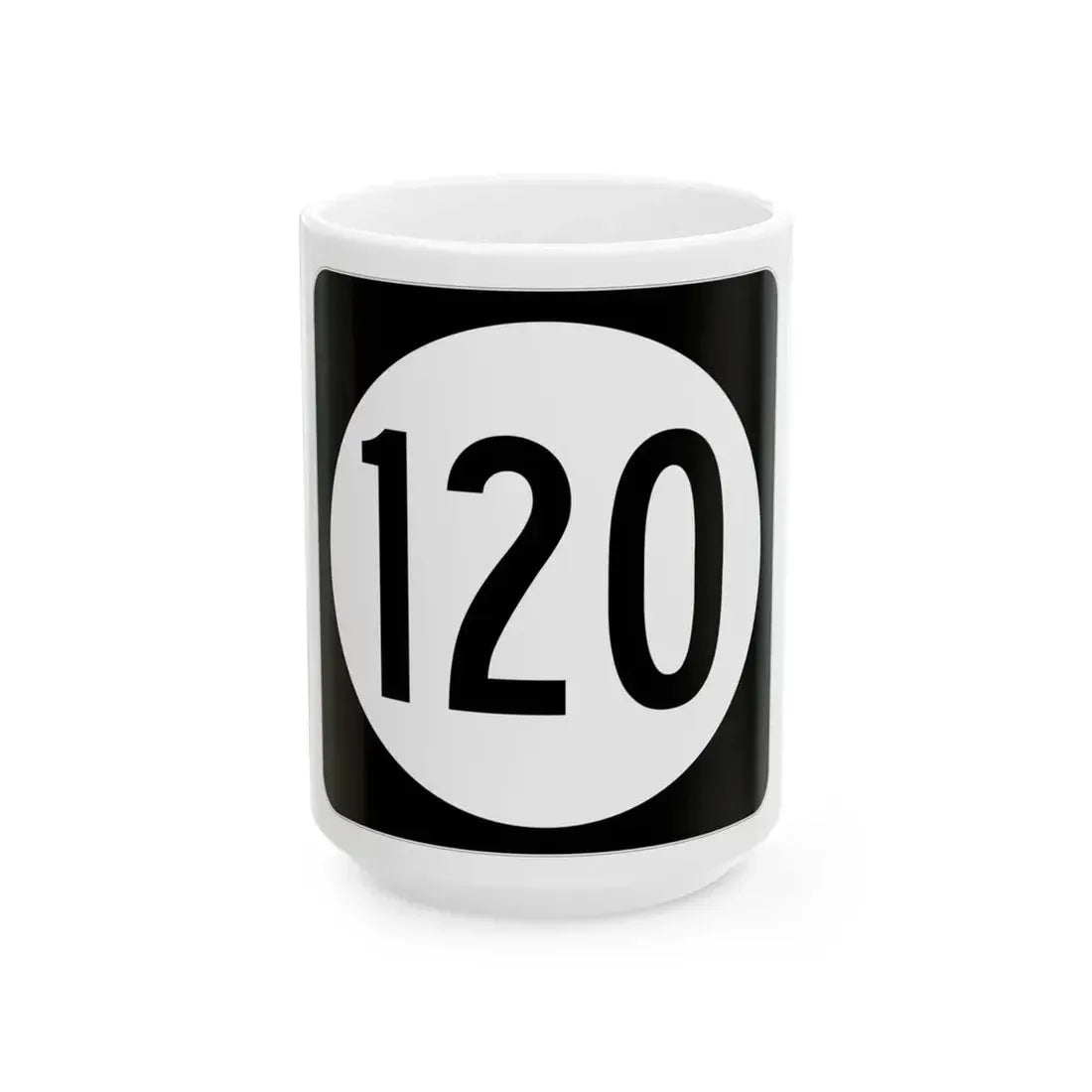 Iowa 120 (Iowa) (Road Sign) White Coffee Mug 15oz - Go Mug Yourself