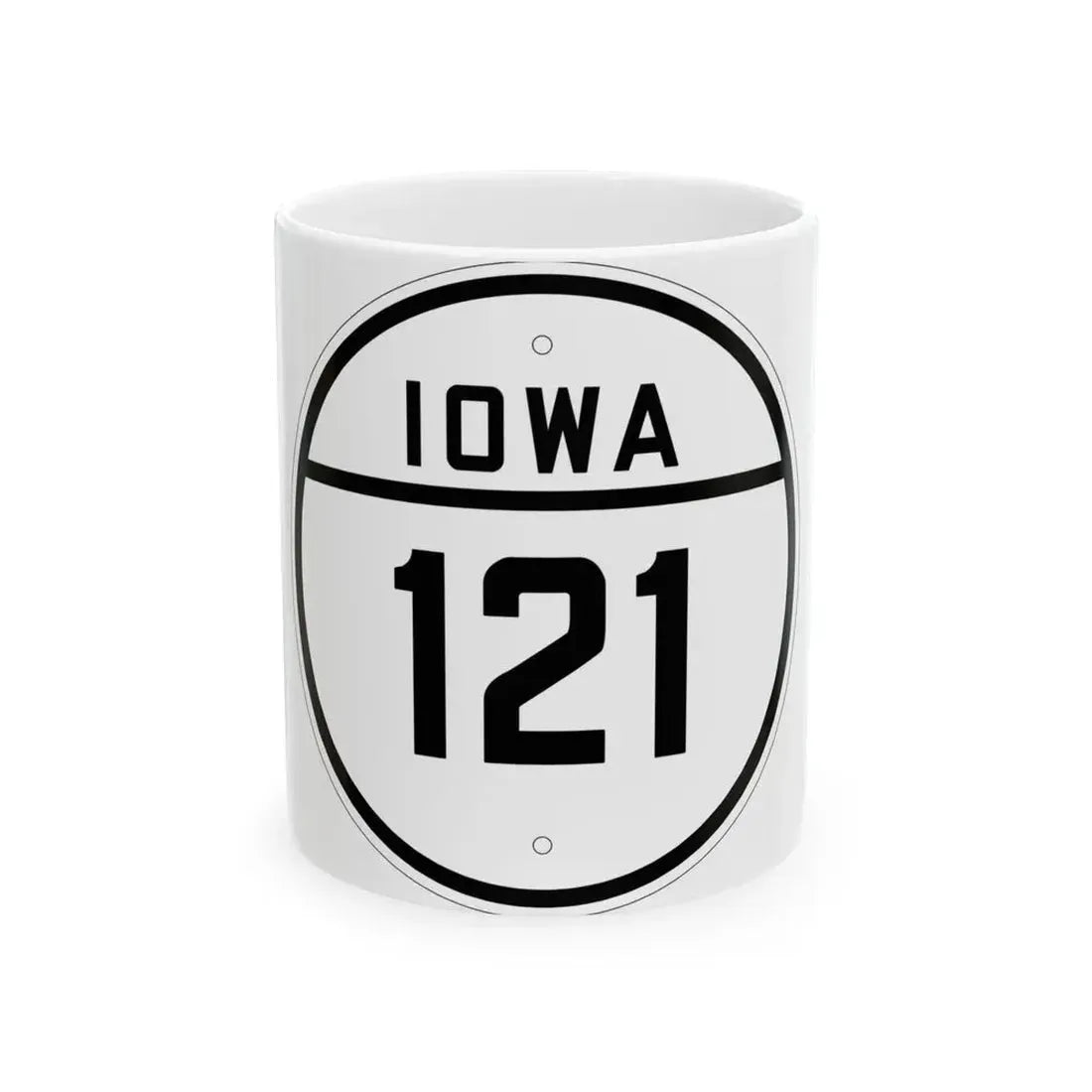 Iowa 121 1926 (Iowa) (Road Sign) White Coffee Mug 11oz - Go Mug Yourself