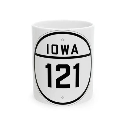 Iowa 121 1926 (Iowa) (Road Sign) White Coffee Mug 11oz - Go Mug Yourself