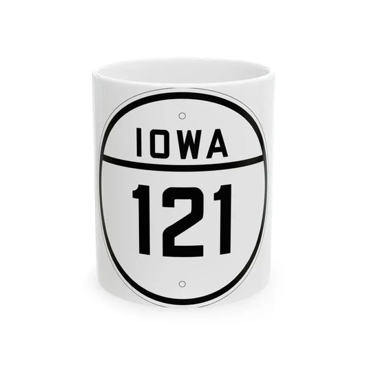 Iowa 121 1926 (Iowa) (Road Sign) White Coffee Mug 11oz - Go Mug Yourself