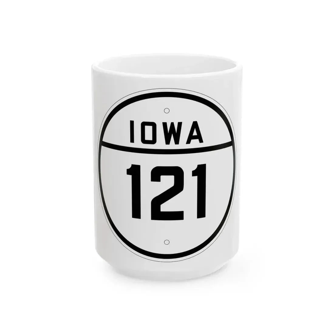 Iowa 121 1926 (Iowa) (Road Sign) White Coffee Mug 15oz - Go Mug Yourself