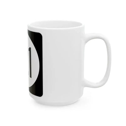 Iowa 121 (Iowa) (Road Sign) White Coffee Mug - Go Mug Yourself