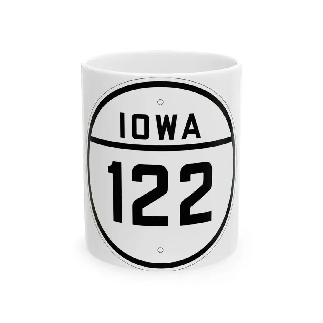Iowa 122 1926 (Iowa) (Road Sign) White Coffee Mug 11oz - Go Mug Yourself