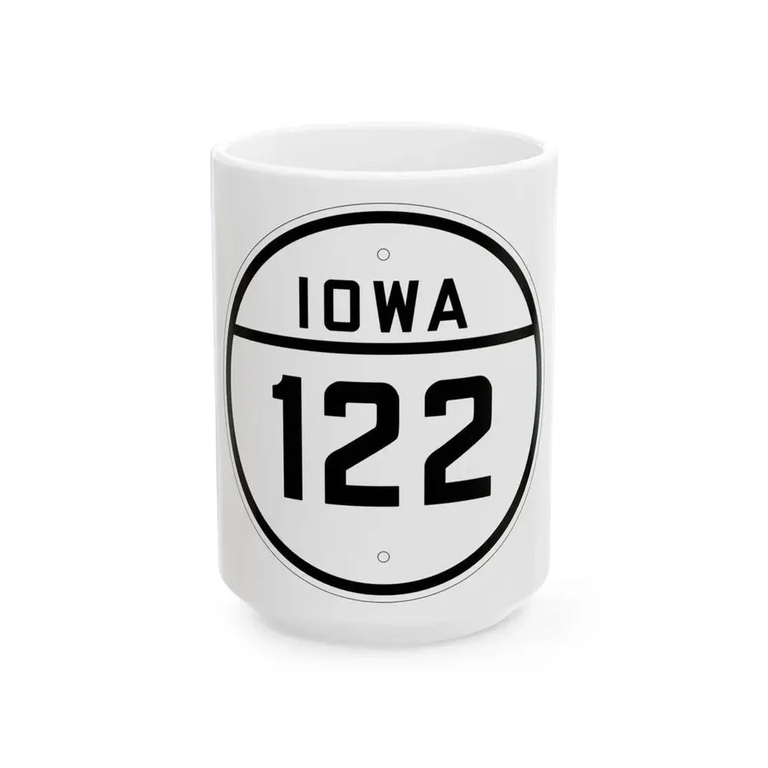 Iowa 122 1926 (Iowa) (Road Sign) White Coffee Mug 15oz - Go Mug Yourself