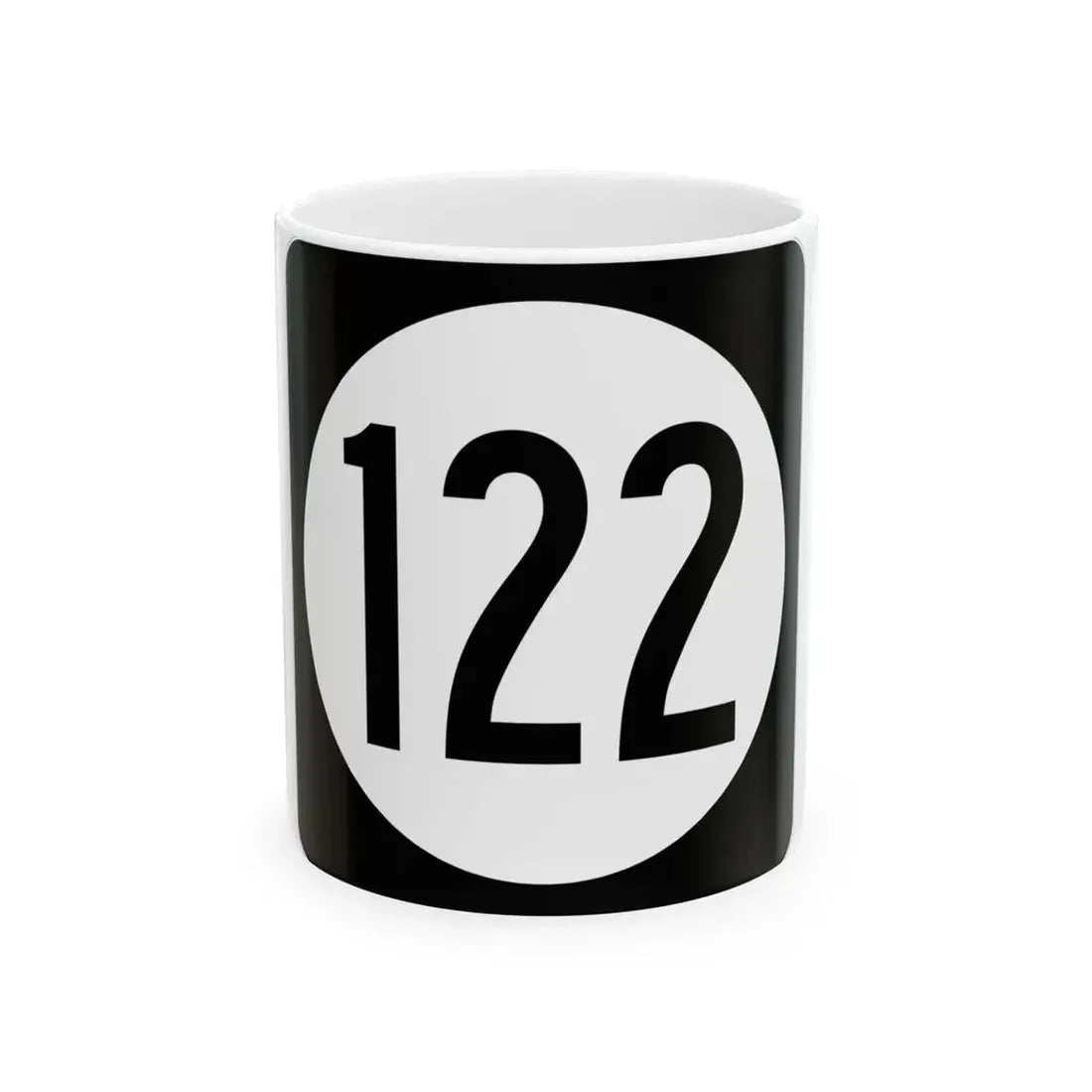 Iowa 122 (Iowa) (Road Sign) White Coffee Mug 11oz - Go Mug Yourself