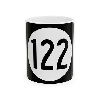 Iowa 122 (Iowa) (Road Sign) White Coffee Mug 11oz - Go Mug Yourself
