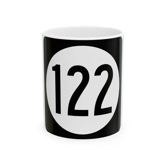 Iowa 122 (Iowa) (Road Sign) White Coffee Mug 11oz - Go Mug Yourself