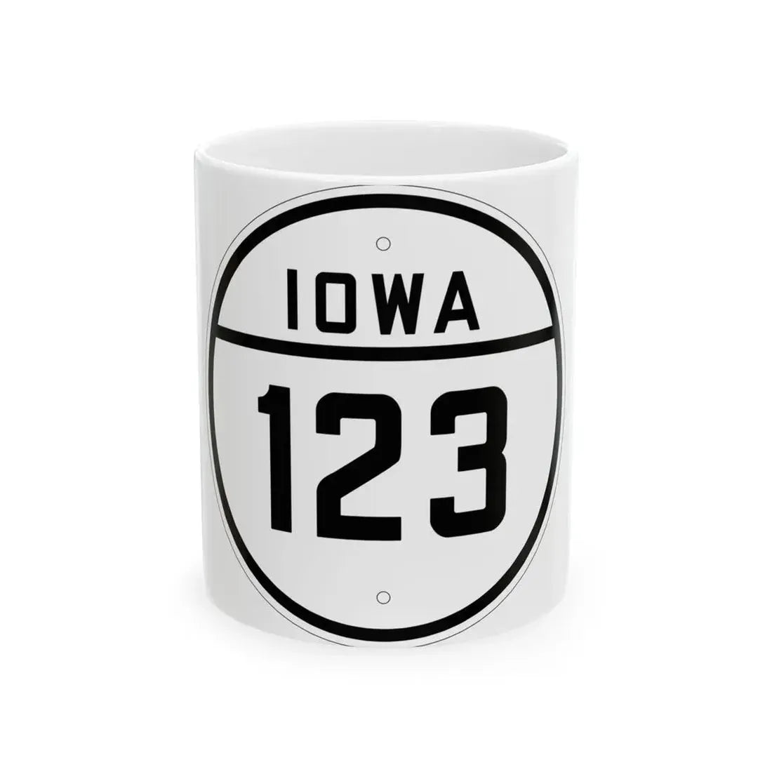 Iowa 123 1926 (Iowa) (Road Sign) White Coffee Mug 11oz - Go Mug Yourself