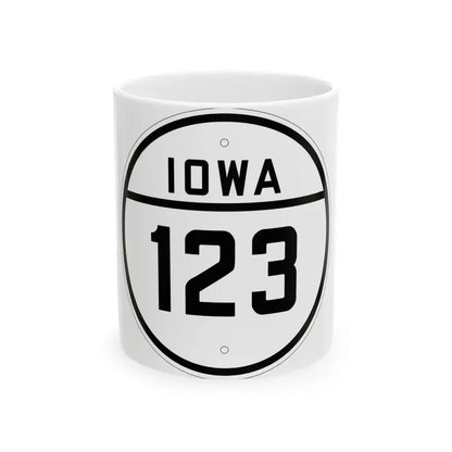 Iowa 123 1926 (Iowa) (Road Sign) White Coffee Mug 11oz - Go Mug Yourself