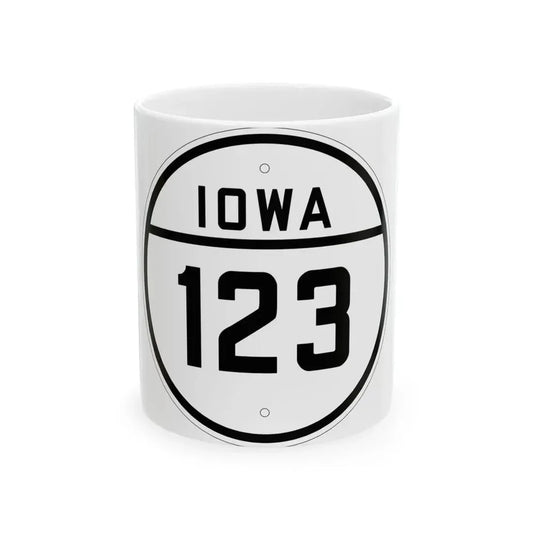 Iowa 123 1926 (Iowa) (Road Sign) White Coffee Mug 11oz - Go Mug Yourself