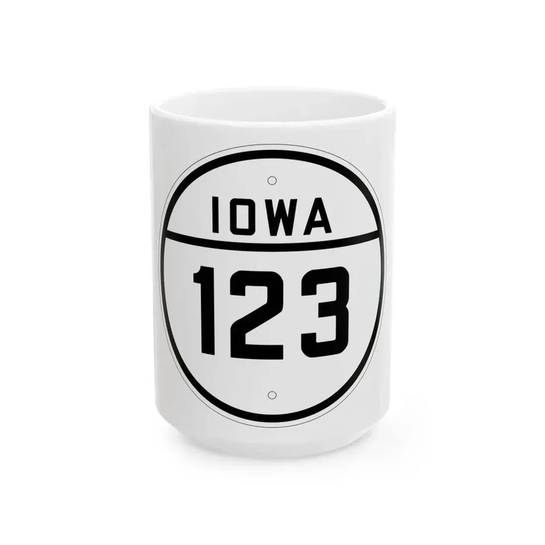 Iowa 123 1926 (Iowa) (Road Sign) White Coffee Mug 15oz - Go Mug Yourself