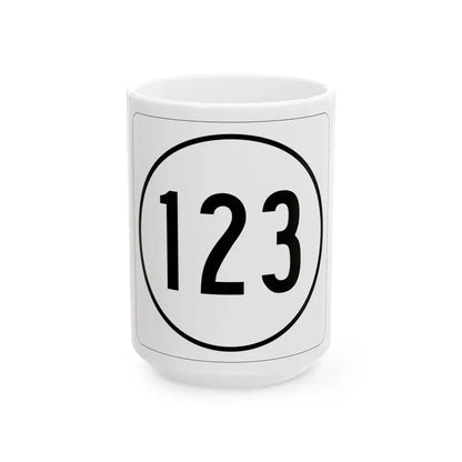 Iowa 123 1948 (Iowa) (Road Sign) White Coffee Mug 15oz - Go Mug Yourself