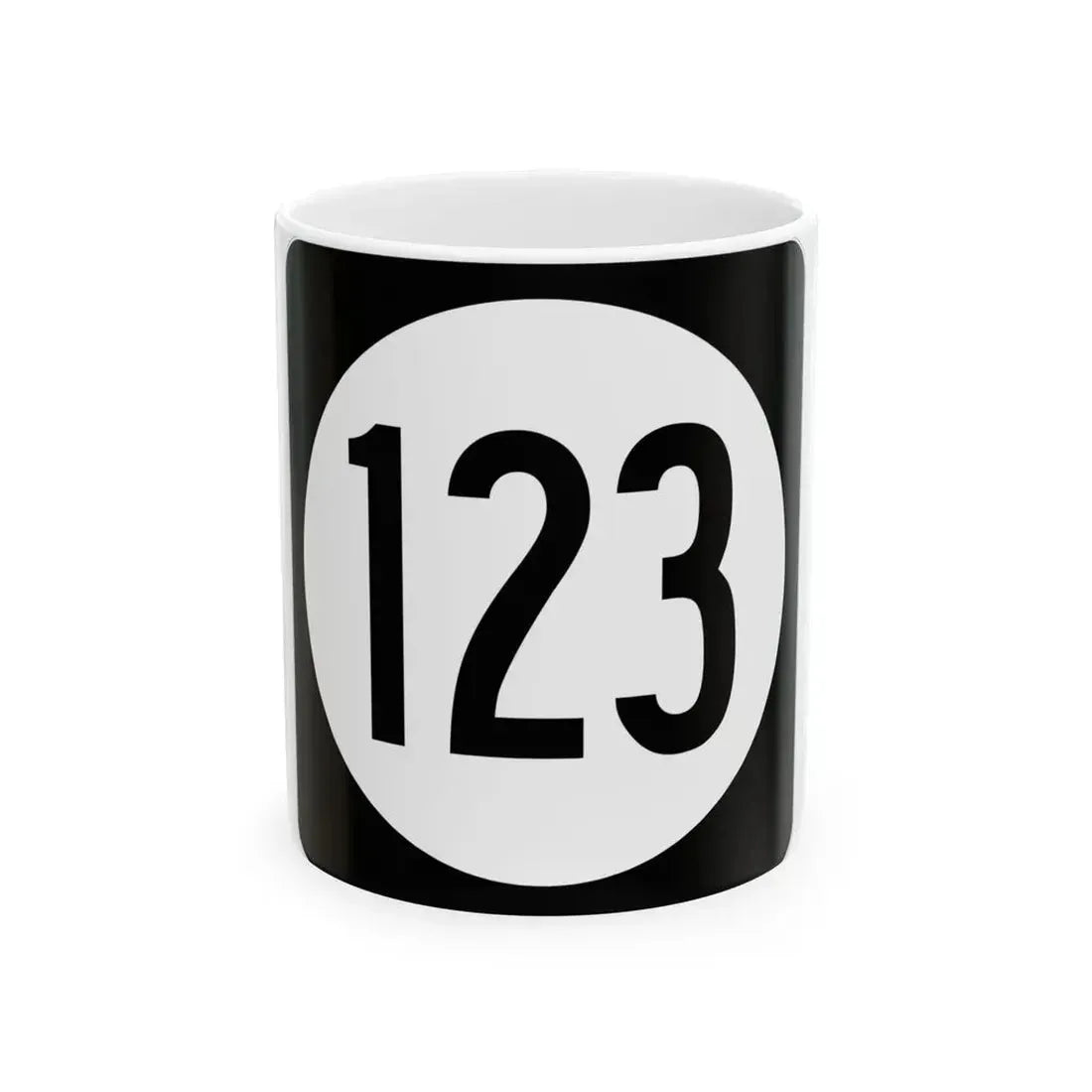 Iowa 123 (Iowa) (Road Sign) White Coffee Mug 11oz - Go Mug Yourself