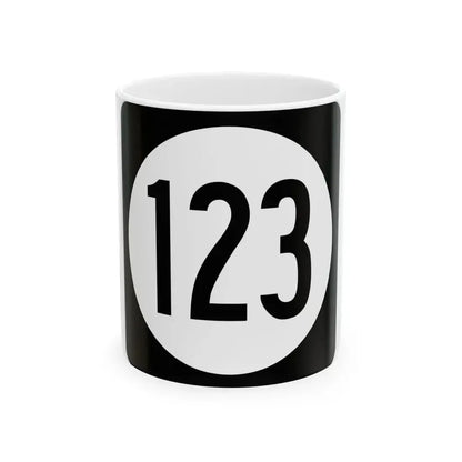 Iowa 123 (Iowa) (Road Sign) White Coffee Mug 11oz - Go Mug Yourself