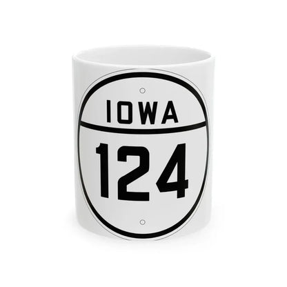 Iowa 124 1926 (Iowa) (Road Sign) White Coffee Mug 11oz - Go Mug Yourself