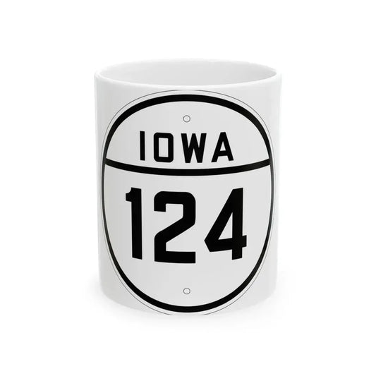Iowa 124 1926 (Iowa) (Road Sign) White Coffee Mug 11oz - Go Mug Yourself