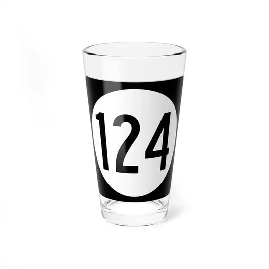 Iowa 124 (Iowa) (Road Sign) Pint Glss 16oz 16oz - Go Mug Yourself