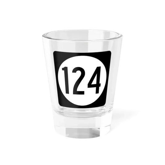 Iowa 124 (Iowa) (Road Sign) Shot Glass 1.5oz 1.5oz - Go Mug Yourself