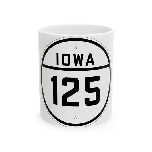 Iowa 125 1926 (Iowa) (Road Sign) White Coffee Mug 11oz - Go Mug Yourself