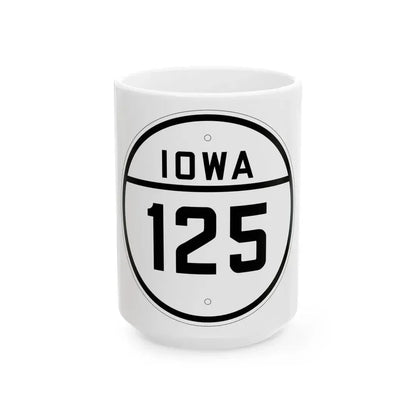 Iowa 125 1926 (Iowa) (Road Sign) White Coffee Mug 15oz - Go Mug Yourself