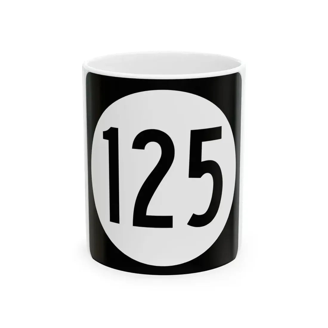Iowa 125 (Iowa) (Road Sign) White Coffee Mug 11oz - Go Mug Yourself