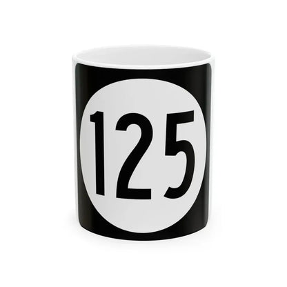 Iowa 125 (Iowa) (Road Sign) White Coffee Mug 11oz - Go Mug Yourself