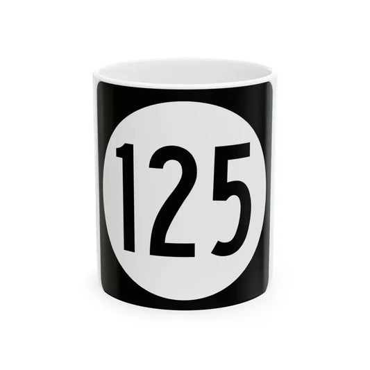 Iowa 125 (Iowa) (Road Sign) White Coffee Mug 11oz - Go Mug Yourself