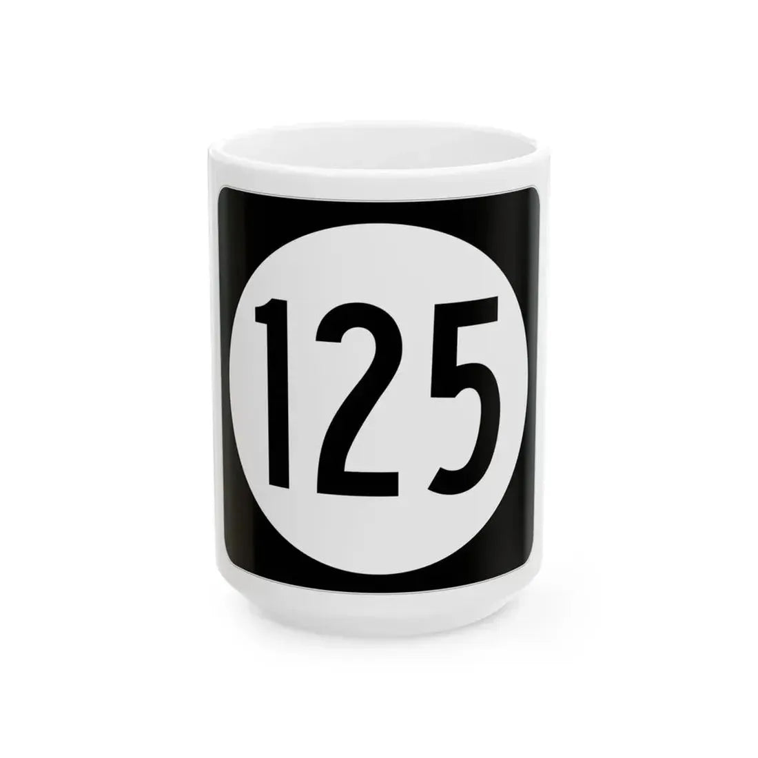 Iowa 125 (Iowa) (Road Sign) White Coffee Mug 15oz - Go Mug Yourself