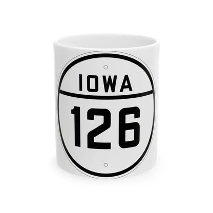 Iowa 126 1926 (Iowa) (Road Sign) White Coffee Mug 11oz - Go Mug Yourself
