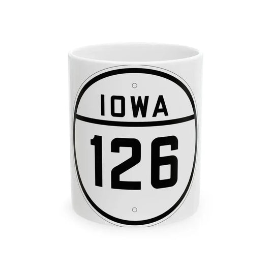 Iowa 126 1926 (Iowa) (Road Sign) White Coffee Mug 11oz - Go Mug Yourself