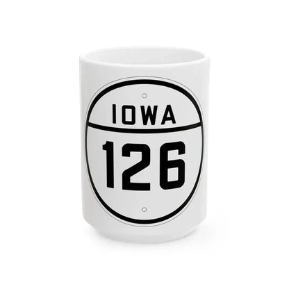 Iowa 126 1926 (Iowa) (Road Sign) White Coffee Mug 15oz - Go Mug Yourself