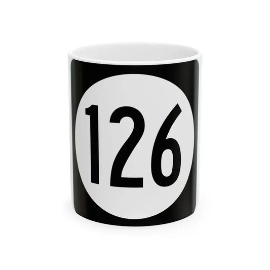 Iowa 126 (Iowa) (Road Sign) White Coffee Mug 11oz - Go Mug Yourself