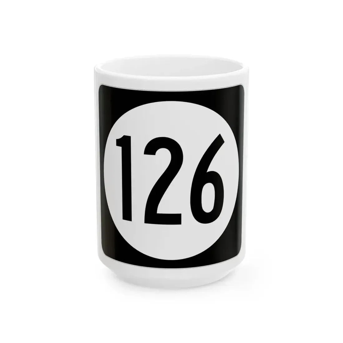 Iowa 126 (Iowa) (Road Sign) White Coffee Mug 15oz - Go Mug Yourself