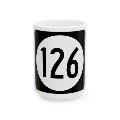 Iowa 126 (Iowa) (Road Sign) White Coffee Mug 15oz - Go Mug Yourself