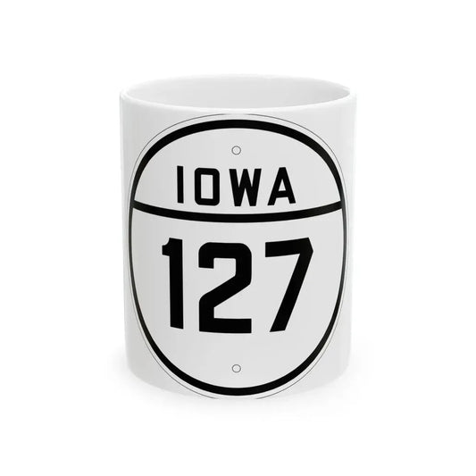 Iowa 127 1926 (Iowa) (Road Sign) White Coffee Mug 11oz - Go Mug Yourself