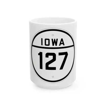 Iowa 127 1926 (Iowa) (Road Sign) White Coffee Mug 15oz - Go Mug Yourself